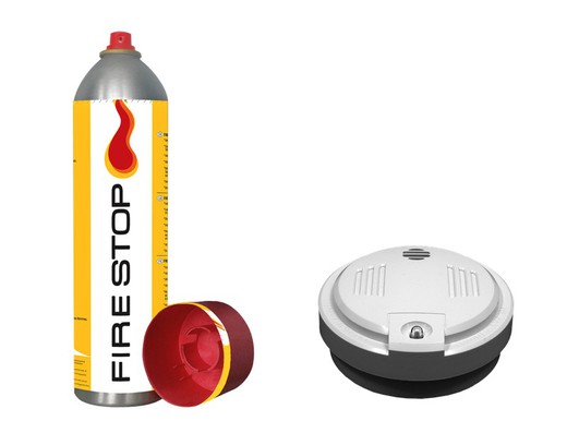 Mini extintor 600 ml + detector de humos