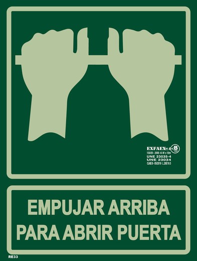 Señal de evacuación barra antipanico -RE33