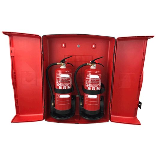 ARMÁRIO DUPLO EXTERIOR E 2 EXTINTORES DE PÓ ABC 6KG ALTA EFICIÊNCIA