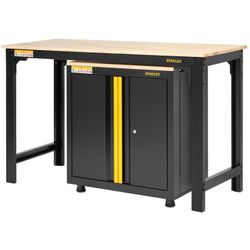 Bancada de trabalho de metal com superfície superior em MDF