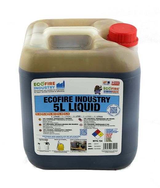 Ecofire industri 5 l. 100% ECOLÓGICO, ORGÁNICO Y BIODEGRADABLE.