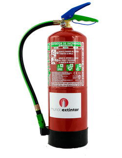 Extintor agua + aditivio AFFF 6L. SIN FLUOR+ECOLOGICO MADE IN SPAIN.