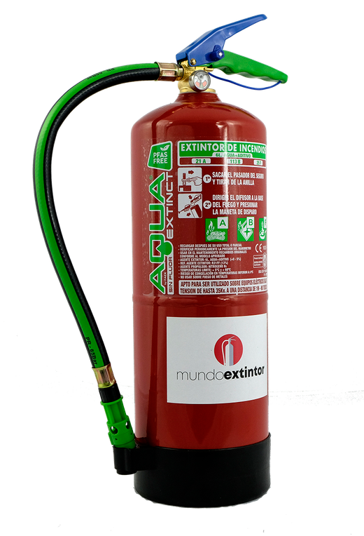 Extintor de água + aditivo AFFF 6L. SEM FLÚOR + ECOLÓGICO, FABRICADO NA ESPANHA.
