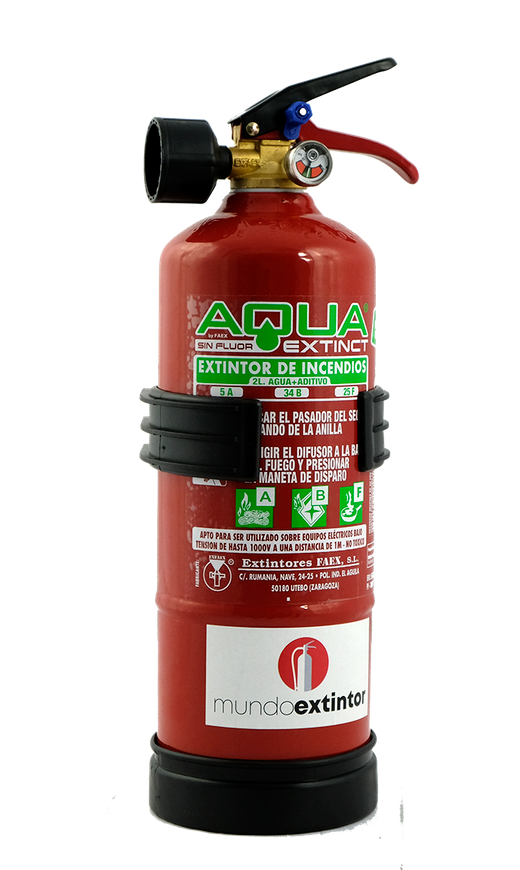 Extintor Agua + aditivo AFFF 2L. SIN FLUOR + ECOLOGICO MADE IN SPAIN.