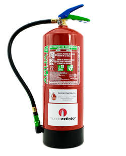 Extintor agua + aditivo AFFF 9L. SIN FLUOR+ECOLOGICO MADE IN SPAIN.