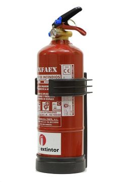 Extincteur à poudre ABC 2 kg. Étiquette en français. Fabriqué dans l'UE.