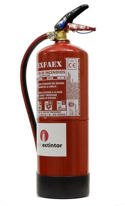 Extincteur à poudre ABC haute efficacité de 6 kg, étiquette française, fabriqué dans l'UE