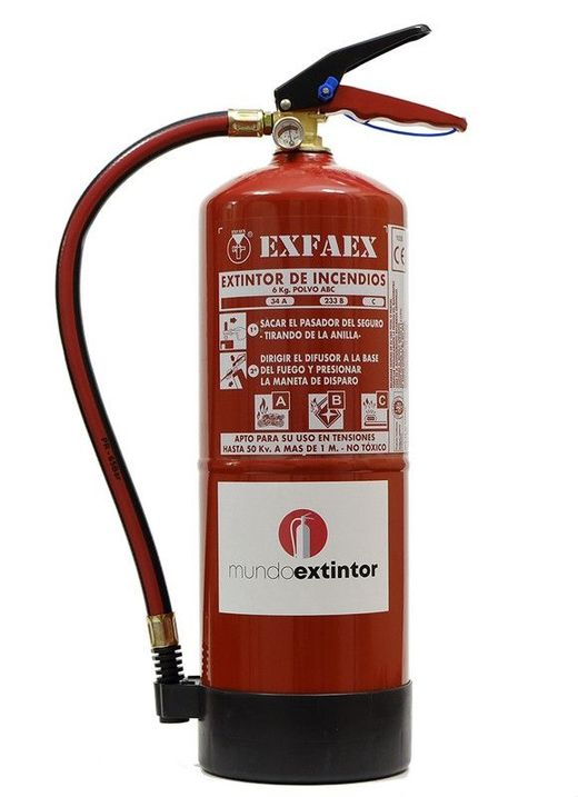 Extintor de incêndio de pó químico ABC 6kg de alta eficiência, RÓTULO EM PORTUGUÊS, FABRICADO NA UE