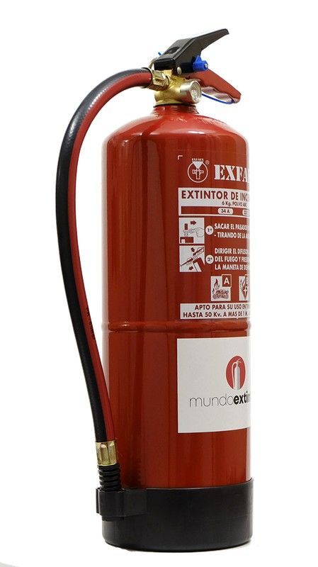 Extintor de incêndio de pó químico ABC 6kg de alta eficiência, RÓTULO EM PORTUGUÊS, FABRICADO NA UE