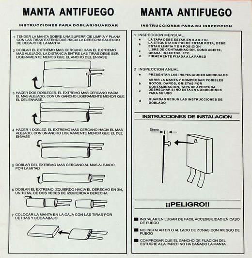 Manta antifuego 1,1 x 1,1 metros.