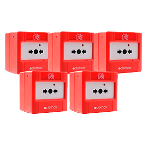 Pack 5und pulsador de alarma convencional rearmable, PCD-200-5ST.
