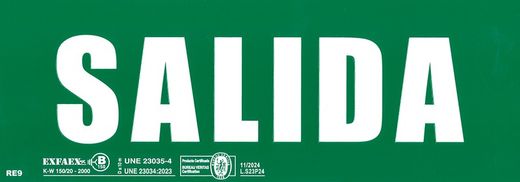 Señal de evacuación “SALIDA”-RE9