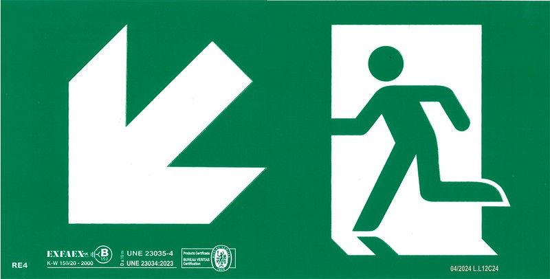 Señal de evacuación direccional-RE4 Clase B