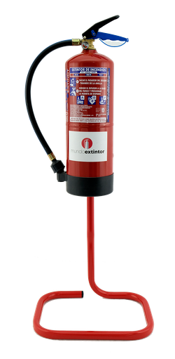 SOPORTE EXTINTOR SUELO TUBULAR 6, 9 kg 15-145 (ROJO)