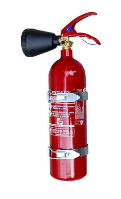 Suporte veicular para extintor de CO2.