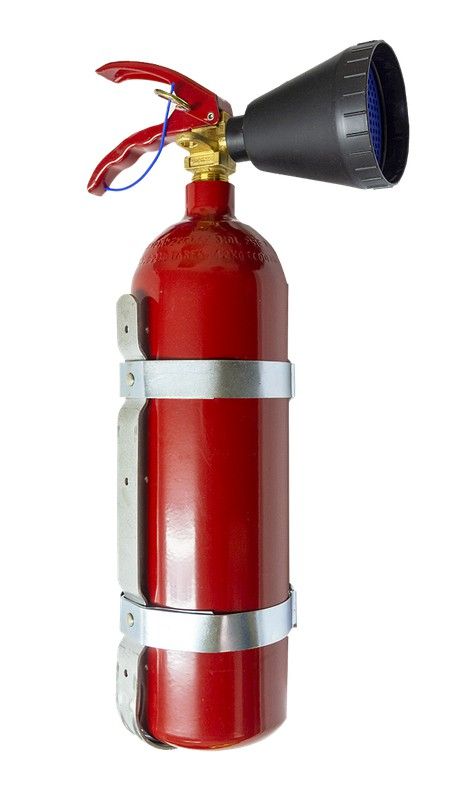 Suporte veicular para extintor de CO2.