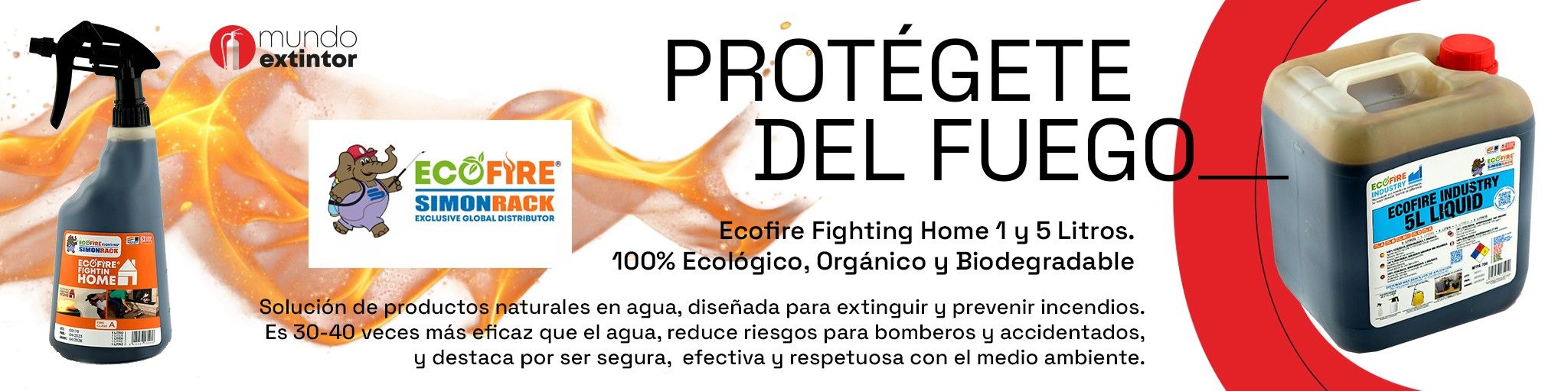 Protégete del Fuego con Ecofire Fighting Home 1 Litro. 100% Ecológico, Orgánico Y Biodegradable
