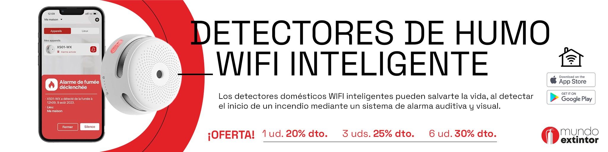 Detectores de humo WIFI inteligente
